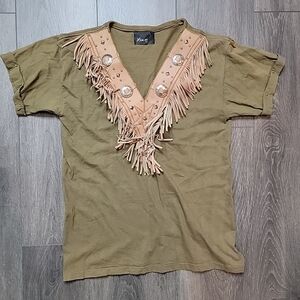 Vintage Rare Xperiance Tony Ward Fringe Top Size Small Boho
